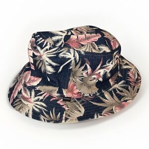 Kooringal Blue Floral Bucket Hat One Size Cotton Outdoor Beach Garden